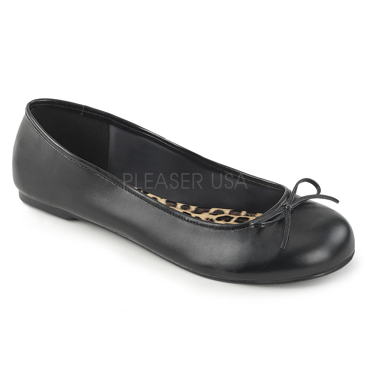 Pleaser Pink Label ANNA-01 Black Ballet Flat - Shoecup.com