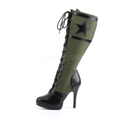 Funtasma ARENA-2022 Women's Army Green Canvas Knee High Military Boots