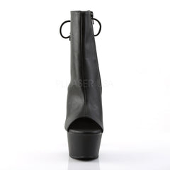 Pleaser ASPIRE-1018 Black Faux Leather Ankle Boots With Black Matte Platform - Shoecup.com - 2