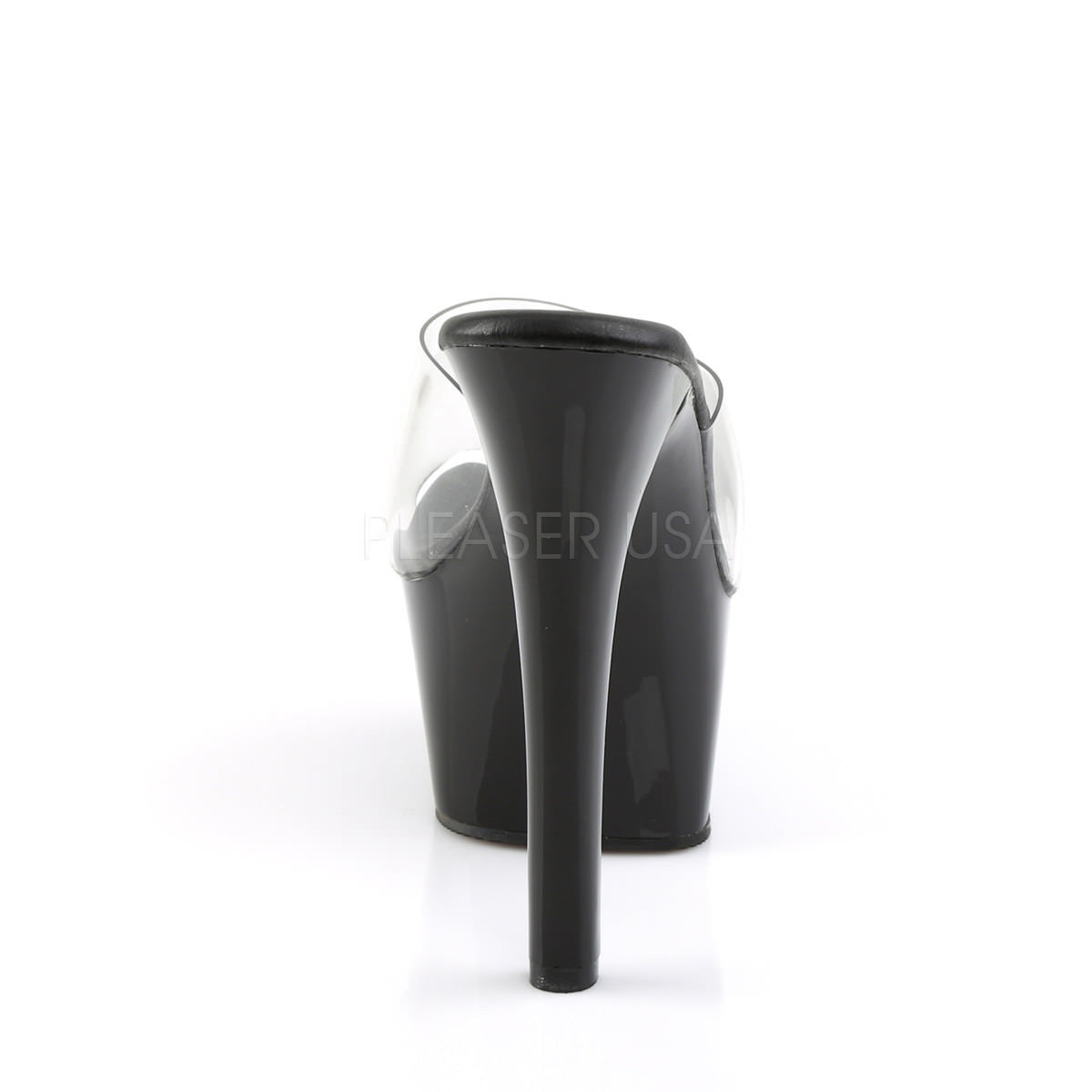 Pleaser ASPIRE-601 Clear Slide With Black Matte Platform - Shoecup.com - 7