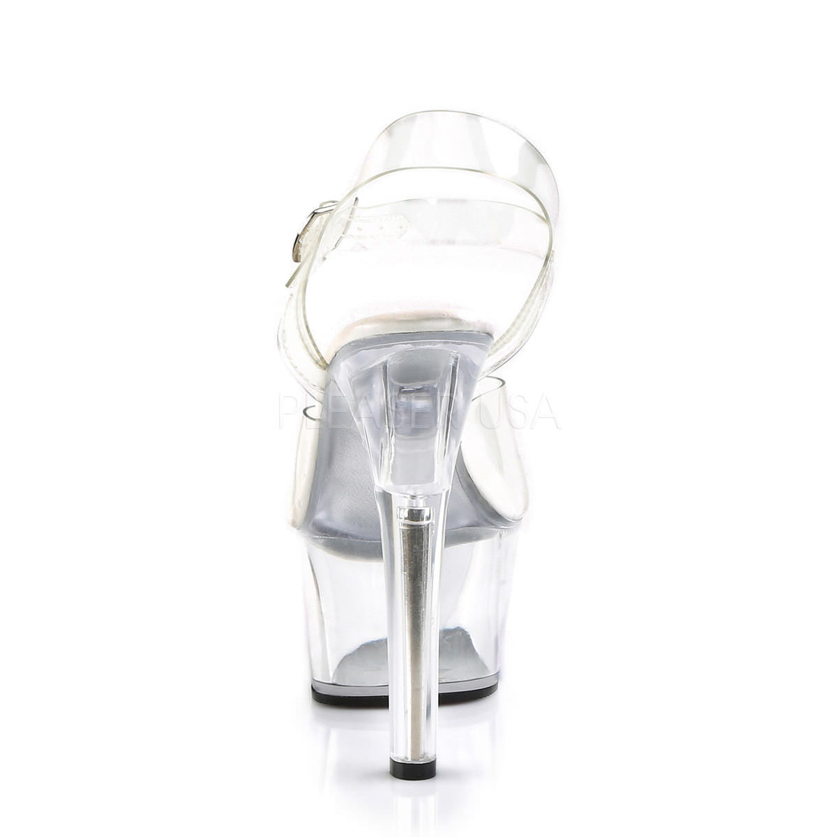 Pleaser ASPIRE-608 Clear Ankle Strap Sandals With Clear Platform - Shoecup.com - 4