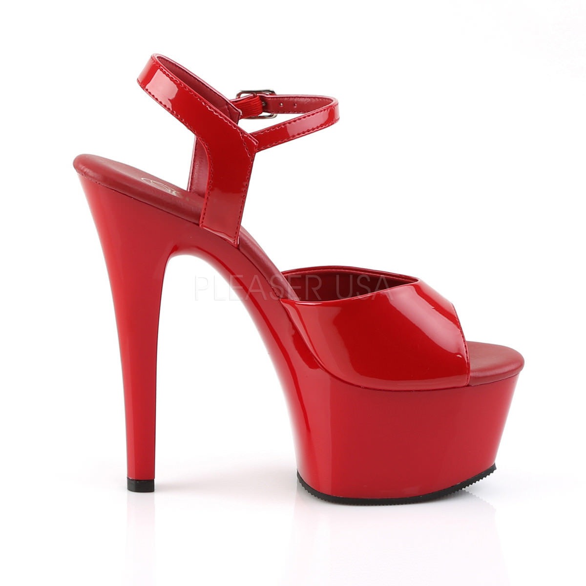Pleaser ASPIRE-609 Red Ankle Strap Sandals - Shoecup.com - 8