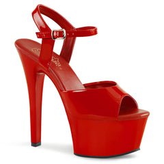 Pleaser ASPIRE-609 Red Ankle Strap Sandals - Shoecup.com - 1