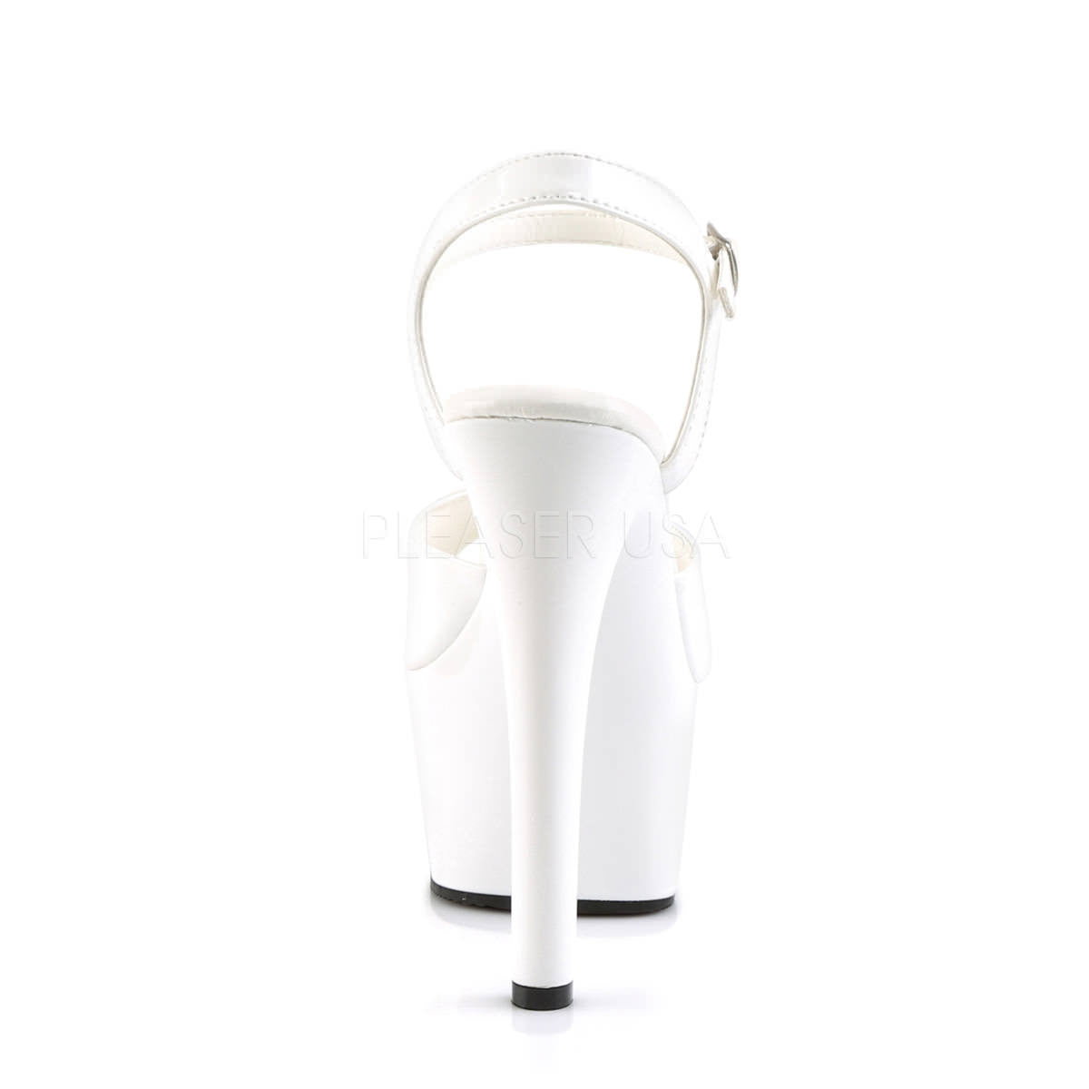 Pleaser ASPIRE-609 White Ankle Strap Sandals - Shoecup.com - 8