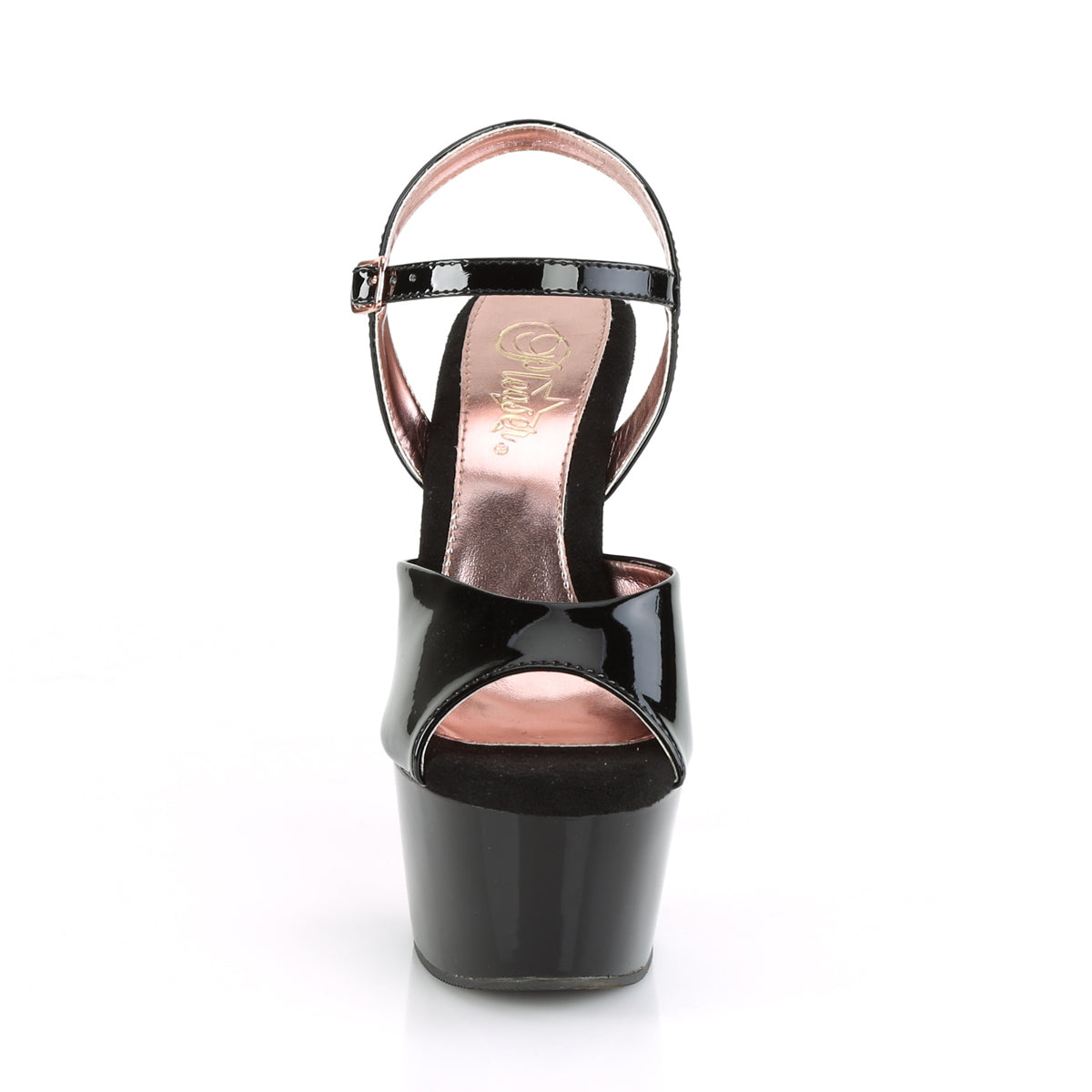 6 Inch Heel ASPIRE-609TT Black Pat Rose Gold