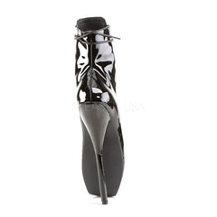 DEVIOUS BALLET-1020 Black Pat Extreme Ballerina Ankle Boots