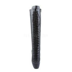 DEVIOUS BALLET-2020 Black Leather Extreme Ballerina Knee High Boots