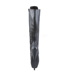 DEVIOUS BALLET-2020 Black Leather Extreme Ballerina Knee High Boots