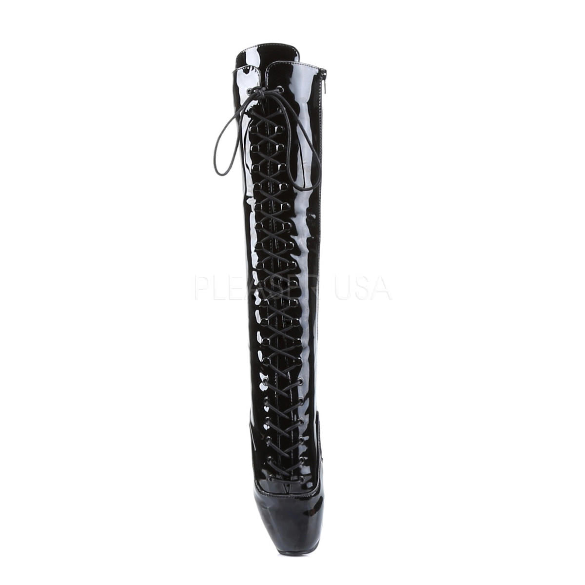 DEVIOUS BALLET 2020 Black Pat Extreme Ballerina Knee High Boots Shoecup