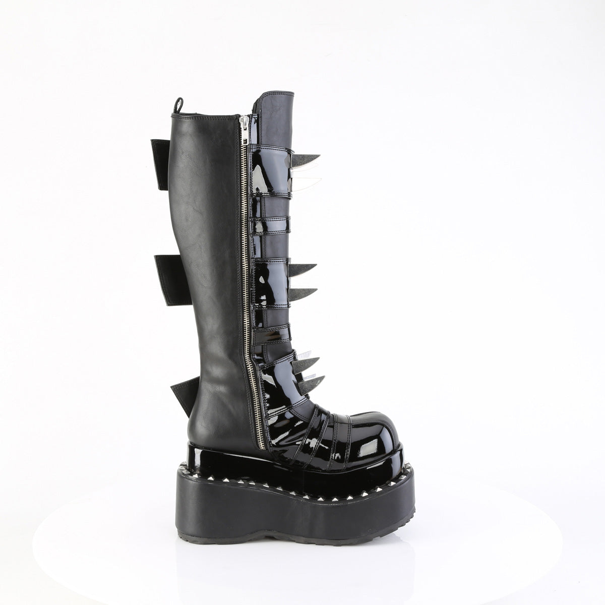 4 Inch Platform BEAR-215 Black Vegan Leather-Patent