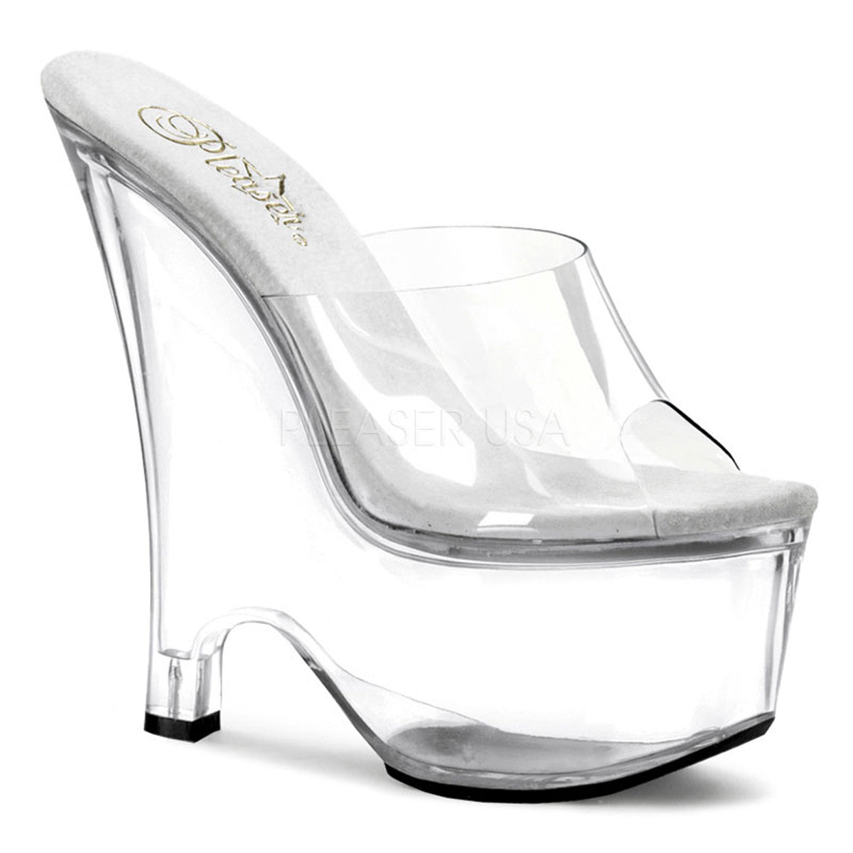 PLEASER BEAU-601 Clear Wedges - Shoecup.com - 1