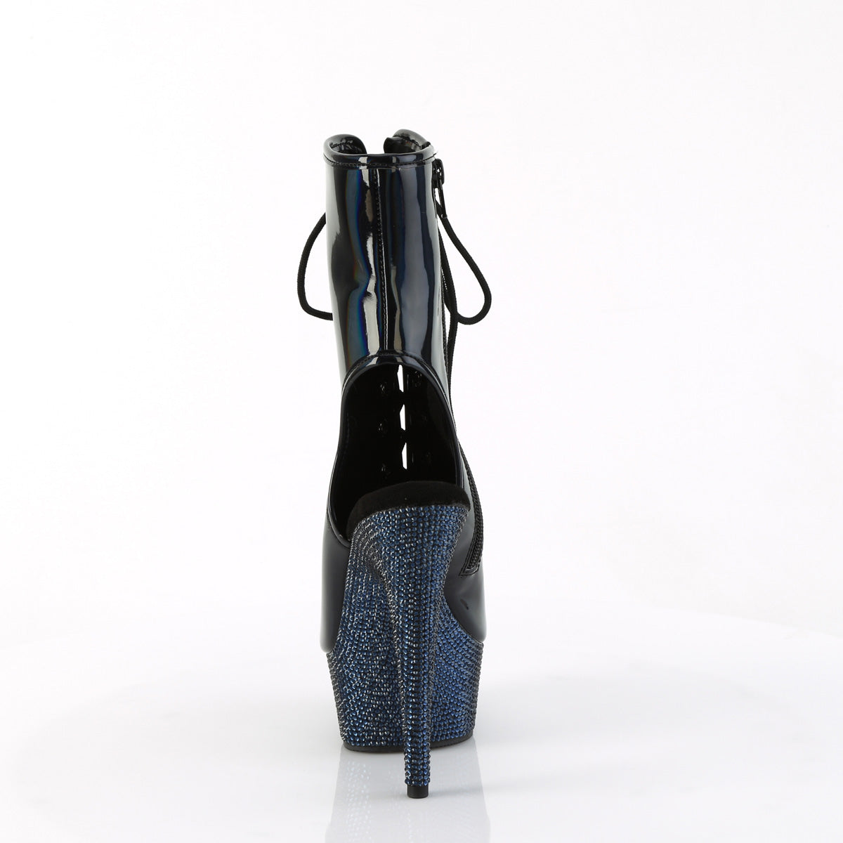 6 Inch Heel BEJEWELED-1016-6 Black Holo Patent