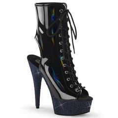 6 Inch Heel BEJEWELED-1016-6 Black Holo Patent