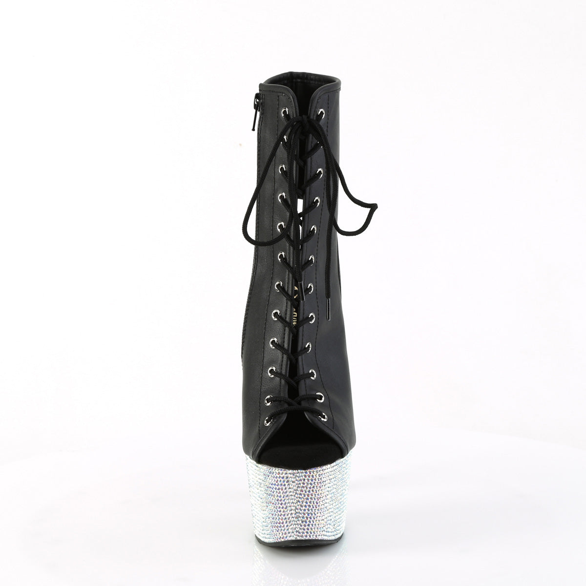 7 Inch Heel BEJEWELED-1016-7 Black PU