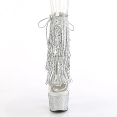 7 Inch Heel BEJEWELED-1017RSF-7 Silver Rhinestone