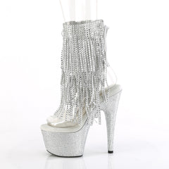 7 Inch Heel BEJEWELED-1017RSF-7 Silver Rhinestone