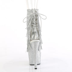 7 Inch Heel BEJEWELED-1017RSF-7 Silver Rhinestone