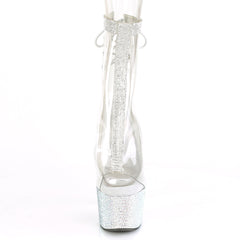 7 Inch Heel BEJEWELED-1018C-2RS Clear-Silver Rhinestone