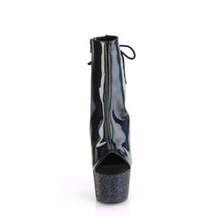 7 Inch Heel BEJEWELED-1018DM-7 Black Holo Patent