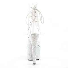 Pleaser BEJEWELED-1018DM-7 Clear Ankle Boots With Silver Multi Rhinestone Platform - Shoecup.com - 4