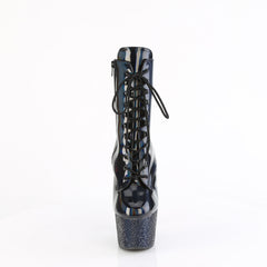 7 Inch Heel BEJEWELED-1020-7 Black Holo Patent