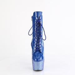 7 Inch Heel BEJEWELED-1020-7 Blue Holo Patent