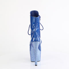 7 Inch Heel BEJEWELED-1020-7 Blue Holo Patent