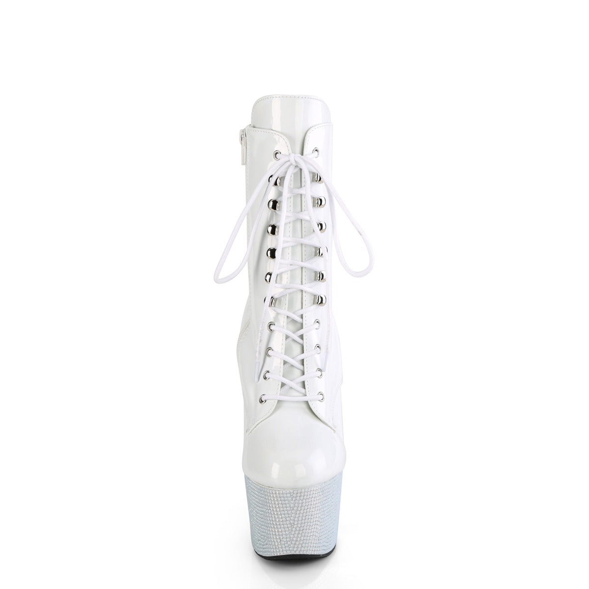 7 Inch Heel BEJEWELED-1020-7 White Holo