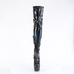 7 Inch Heel BEJEWELED-3000-7 Black Stretch Holo