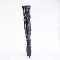 7 Inch Heel BEJEWELED-3000-7 Black Stretch Holo