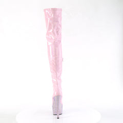 7 Inch Heel BEJEWELED-3000-7 Baby Pink Stretch Holo