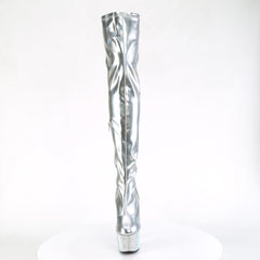 7 Inch Heel BEJEWELED-3000-7 Silver Stretch Holo