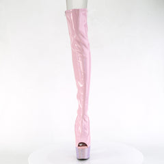7 Inch Heel BEJEWELED-3011-7 Baby Pink Stretch Holo