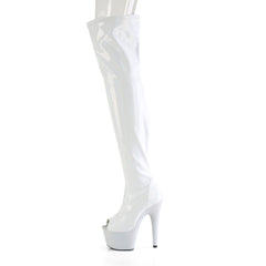 7 Inch Heel BEJEWELED-3011-7 White Stretch Holo