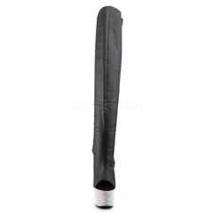 Pleaser BEJEWELED-3019DM-7 Black Thigh High Boots With Silver Multi Rhinestone Platform - Shoecup.com - 2