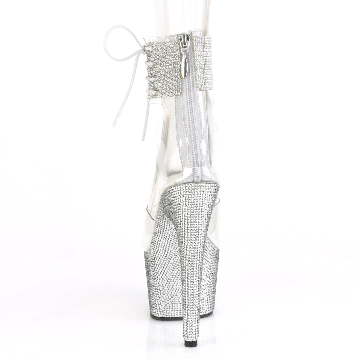 7 Inch Heel BEJEWELED-724RS Clear-Silver Rhinestone