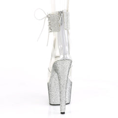 7 Inch Heel BEJEWELED-724RS Clear-Silver Rhinestone