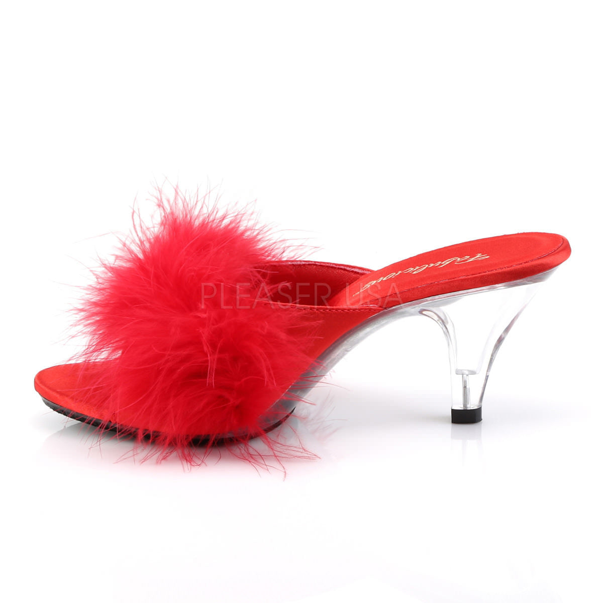 Fabulicious BELLE-301F Red Fur Sandals
