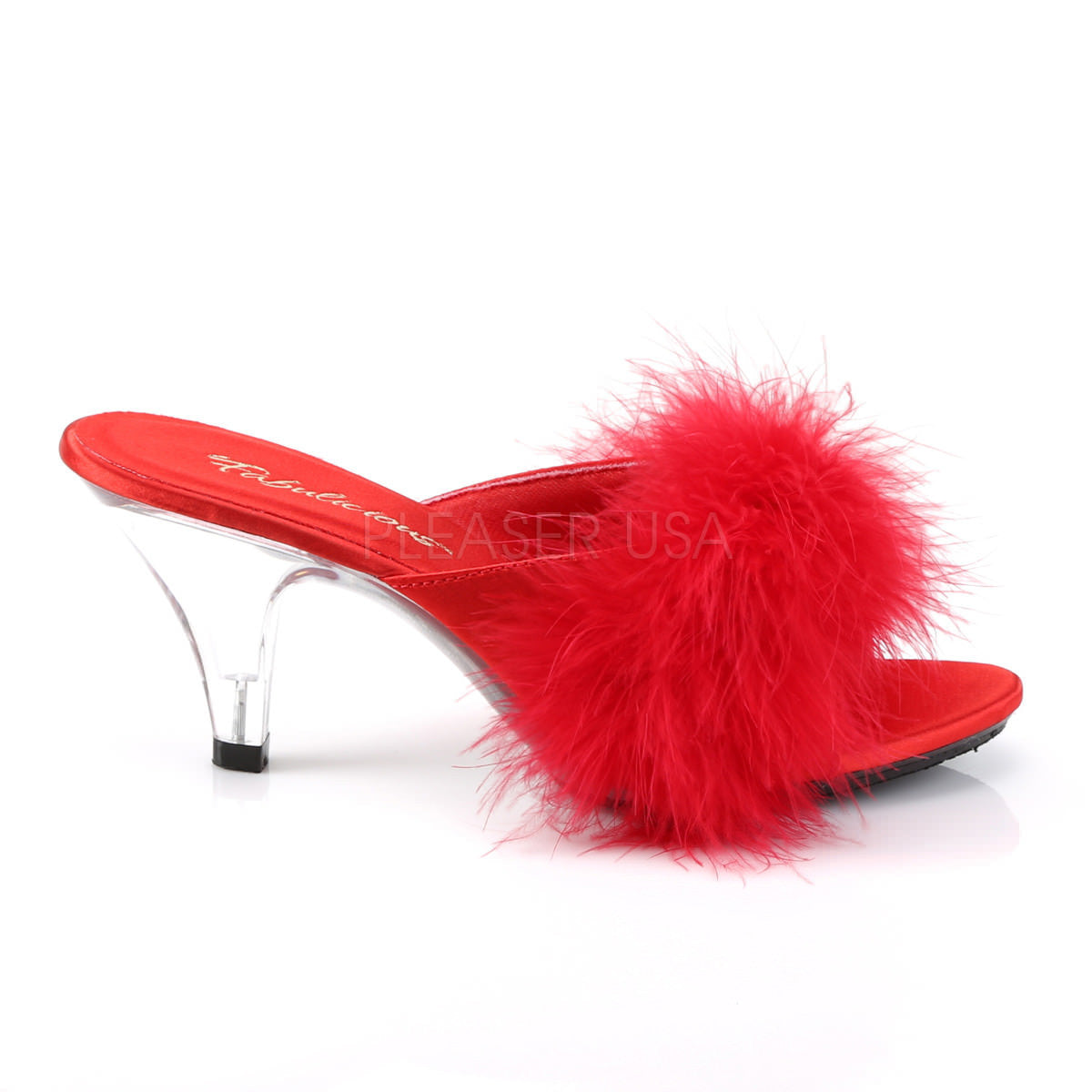 Fabulicious BELLE-301F Red Fur Sandals