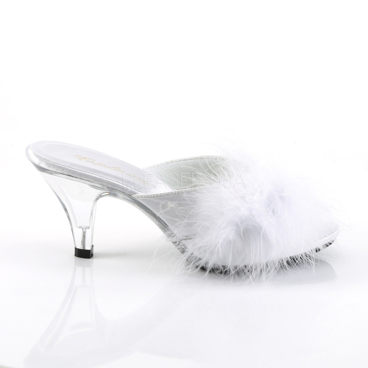 Fabulicious BELLE-301F White Fur Sandals