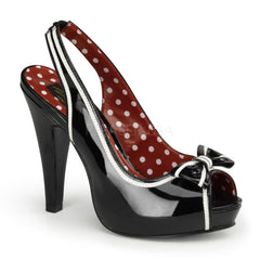 Pin Up Couture BETTIE-05 Black Patent Slingback Sandals - Shoecup.com - 1