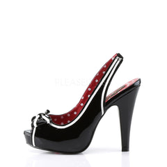 Pin Up Couture BETTIE-05 Black Patent Slingback Sandals - Shoecup.com - 2