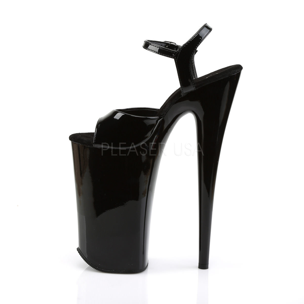 Black Bondage Style Chunky High Heel Pumps | Tajna Shoes – Tajna Club