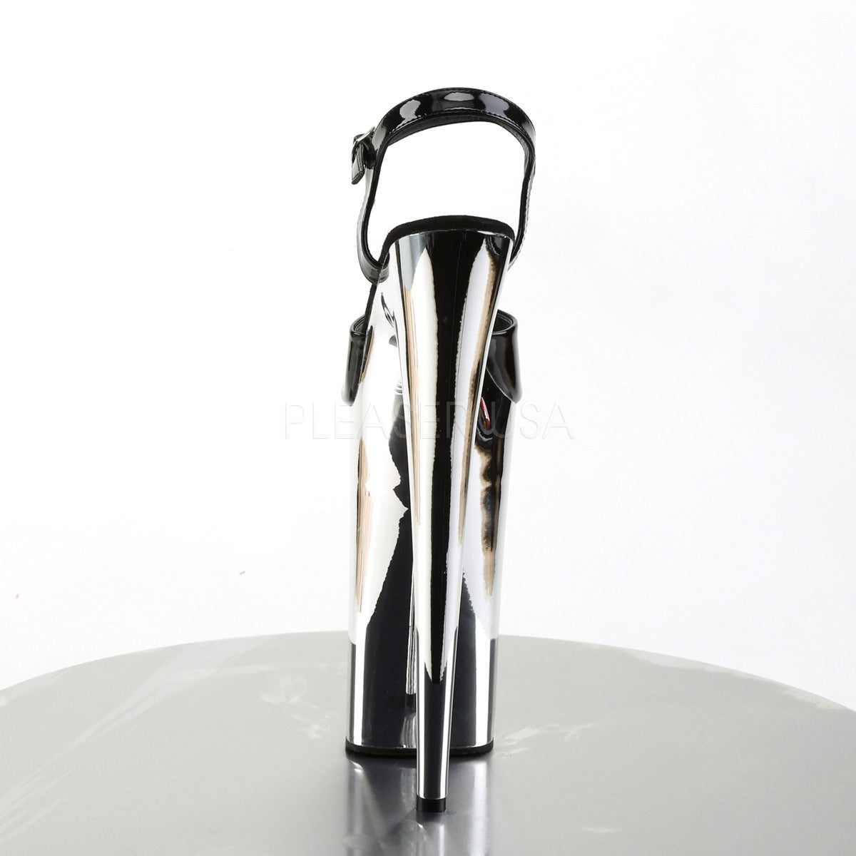 PLEASER BEYOND-009 Black-Silver Chrome Extreme 10 Inch High Heels - Shoecup.com - 4