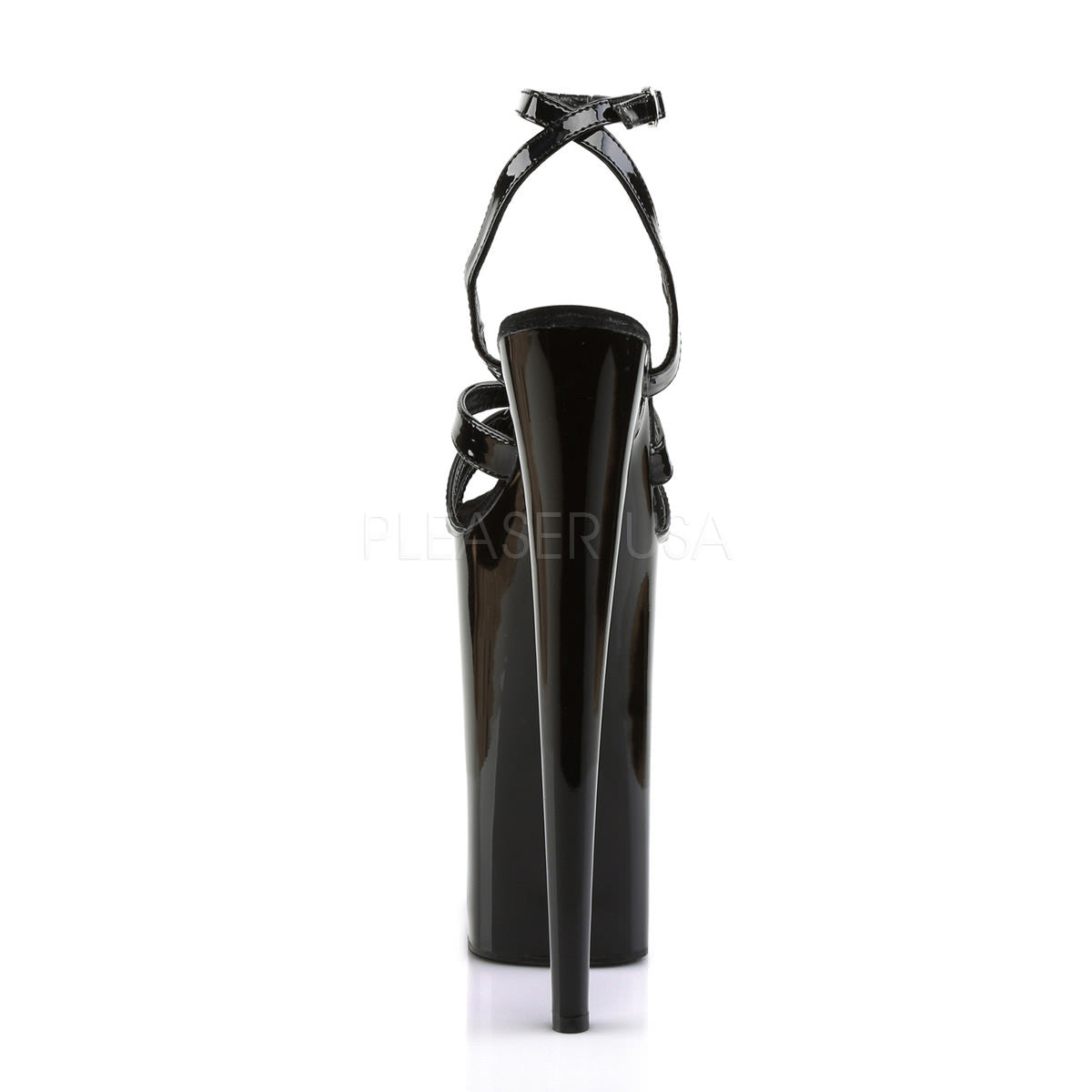 Pleaser BEYOND-012 Black 10 Inch Heel Ankle Strap Sandals - Shoecup.com - 4
