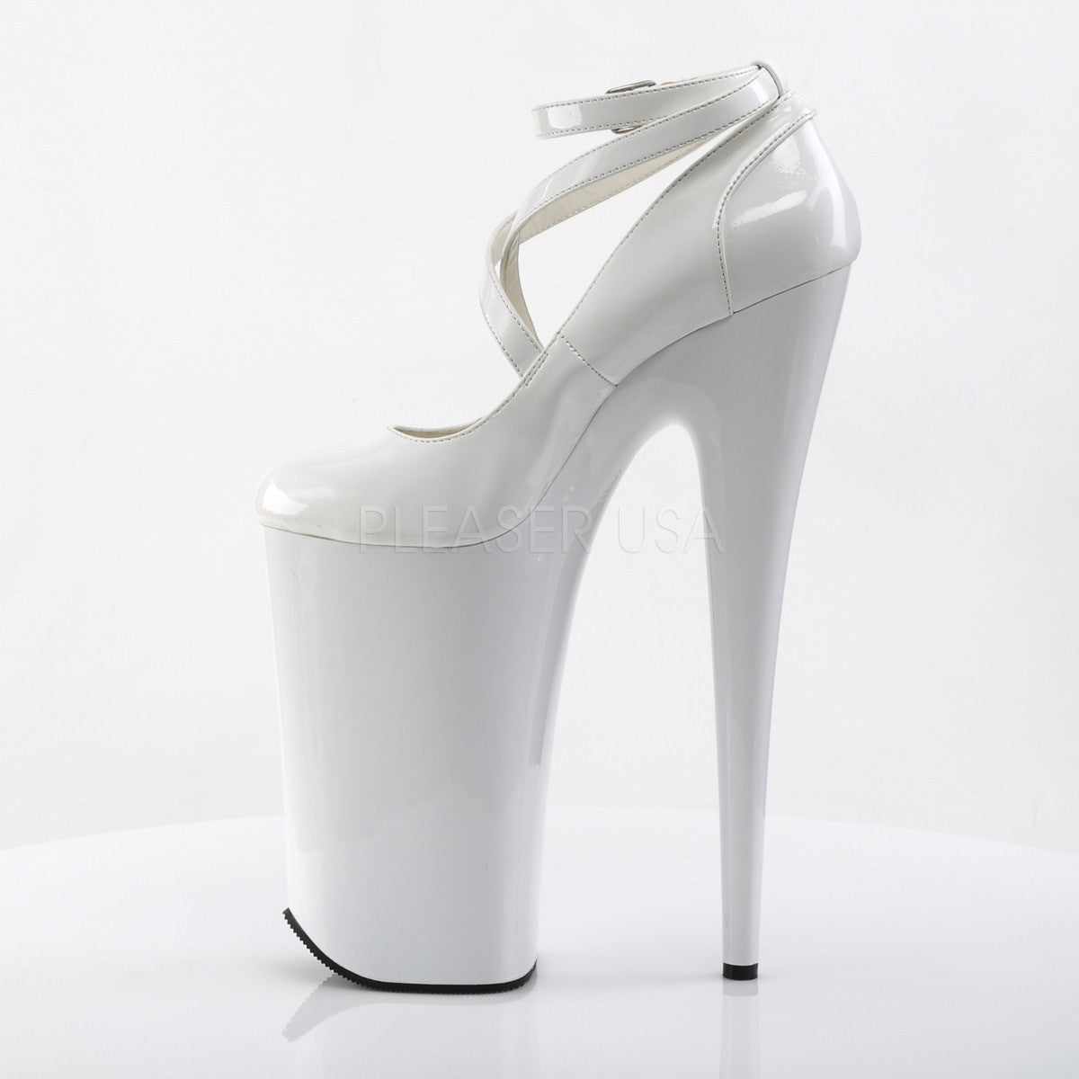PLEASER BEYOND-087 White Extreme 10 Inch High Heels - Shoecup.com - 3
