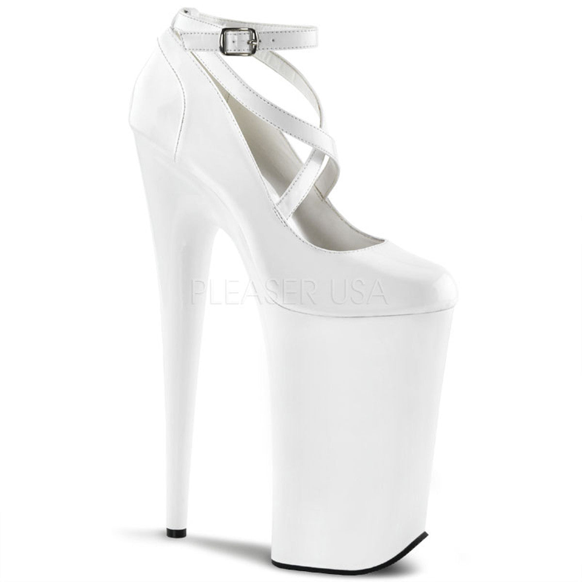 PLEASER BEYOND-087 White Extreme 10 Inch High Heels - Shoecup.com - 1
