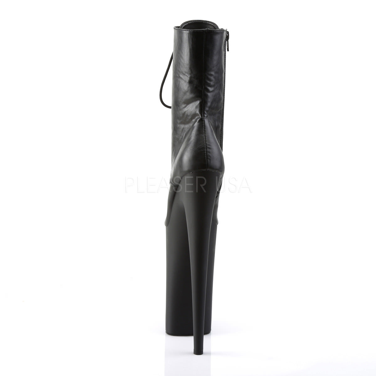 Pleaser BEYOND-1020 Black Faux Leather 10 Inch Heel Ankle Boots - Shoecup.com - 4