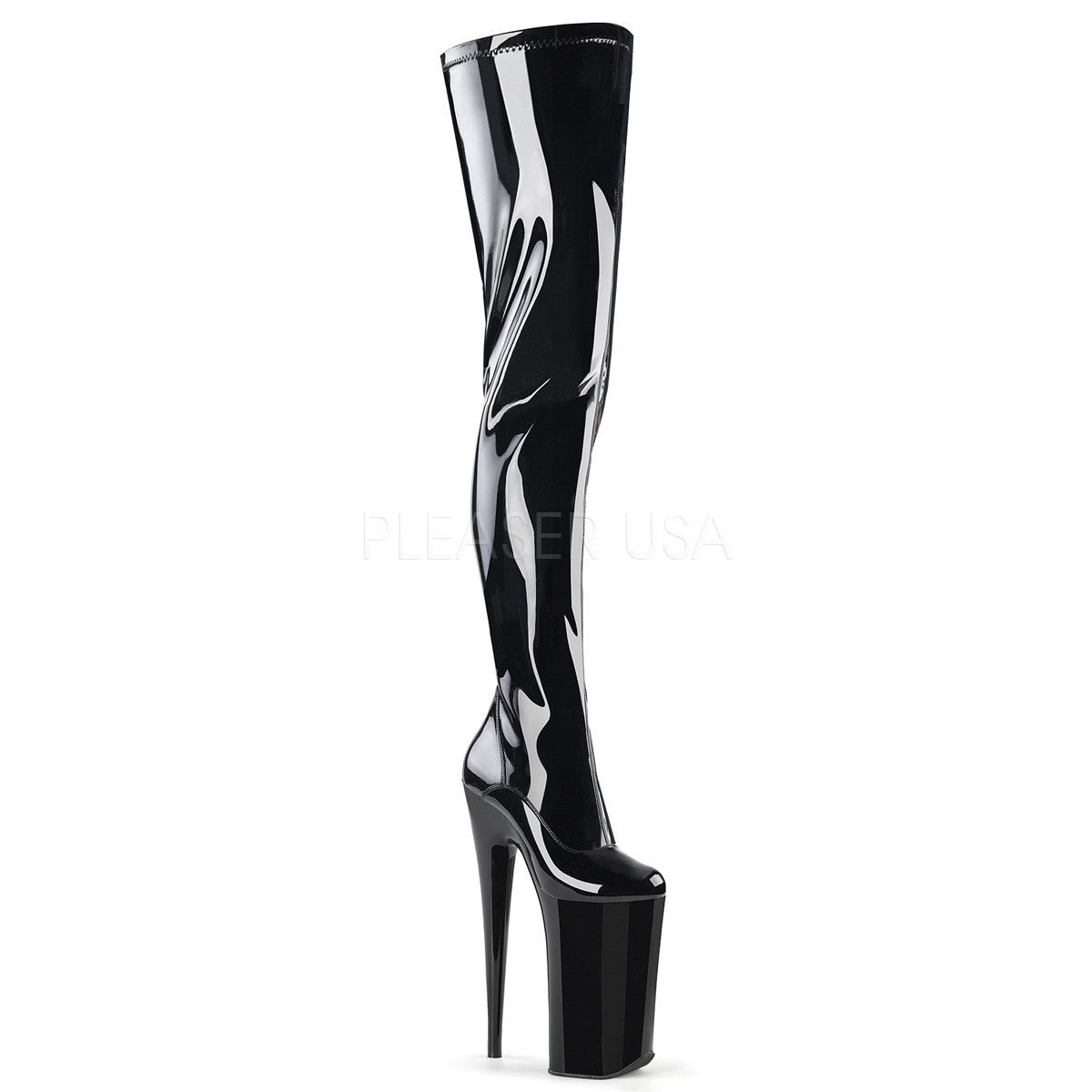 10" Heel BEYOND-4000 Black Pat Exotic Dancing Shoes