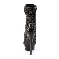 PLEASER BLONDIE-R-1008 Black Sequins-Black Ankle Boots - Shoecup.com - 4